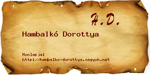 Hambalkó Dorottya névjegykártya