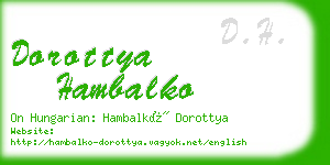 dorottya hambalko business card